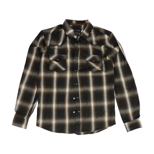 Brown Plaid Long Sleeve Button Down