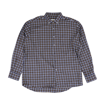Navy Check Flannel Button Down