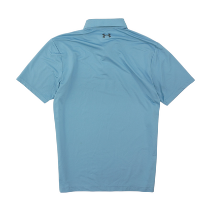 Blue Solid Short Sleeve Polo