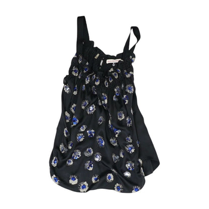 Black Floral Sleeveless Blouse