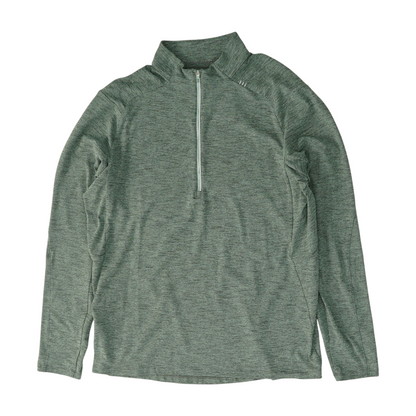Green Solid 1/4 Zip Pullover