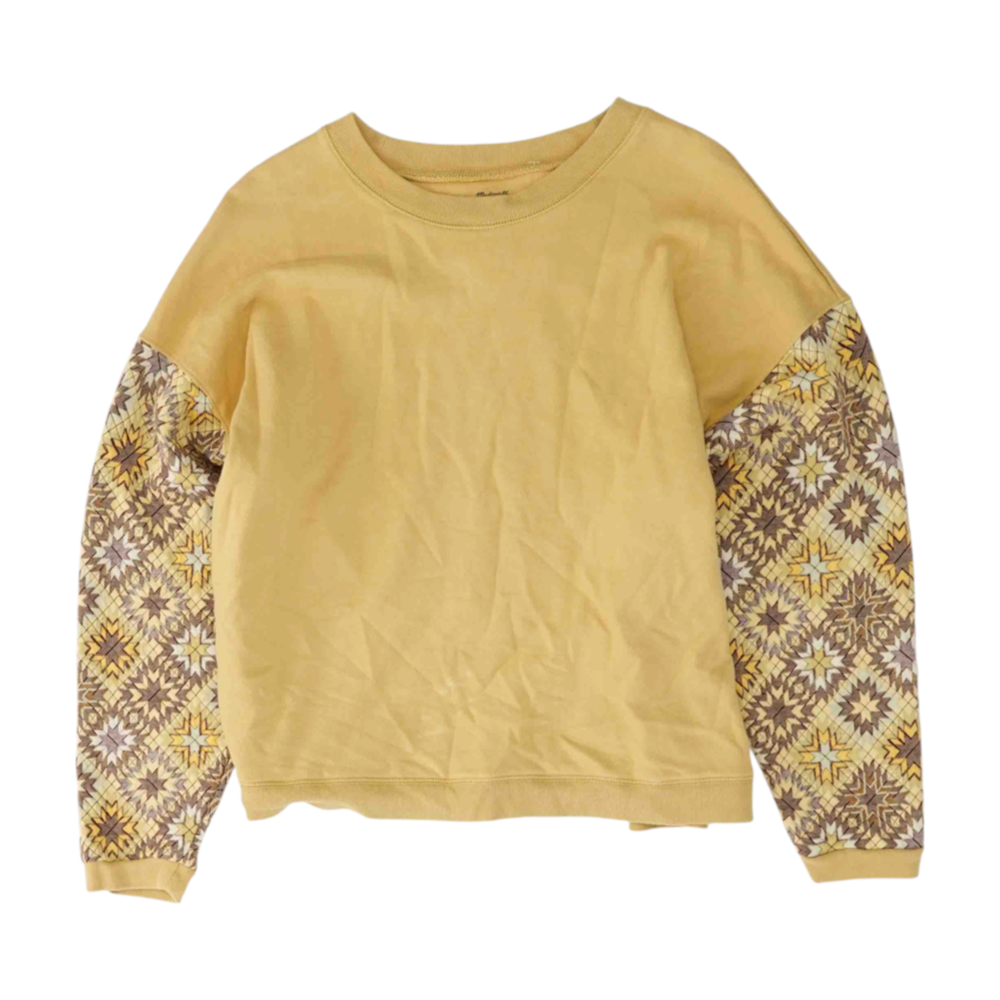 Beige Geometric Sweatshirt Pullover