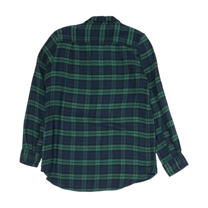 Navy Plaid Flannel Button Down