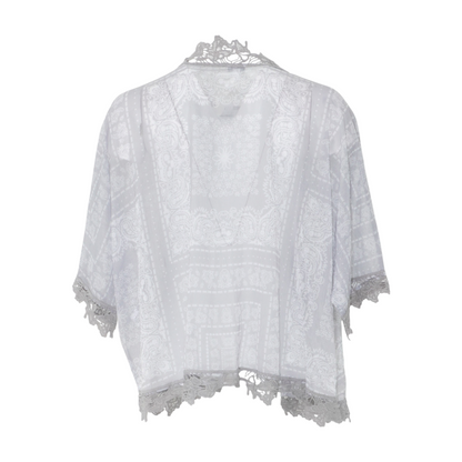 Gray Petite Paisley Cardigan