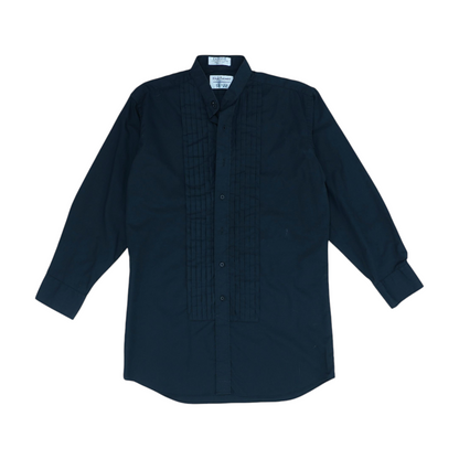 Black Solid Long Sleeve Button Down
