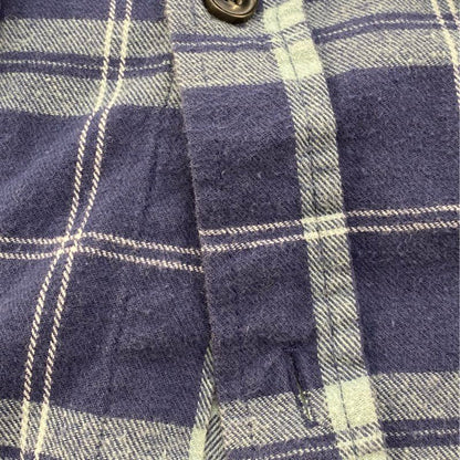 Navy Plaid Flannel Button Down