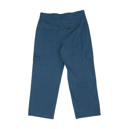Blue Cargo Relaxed Pants