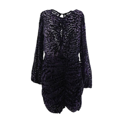 Purple Animal Print Midi Dress