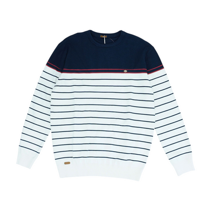 White Striped Pullover Sweater