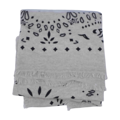 Beige Graphic 100% Cashmere Scarf