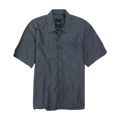 Civil Society Navy Striped Short Sleeve Button Down – Image 1