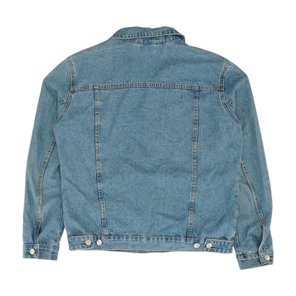 Blue Solid Denim Jacket