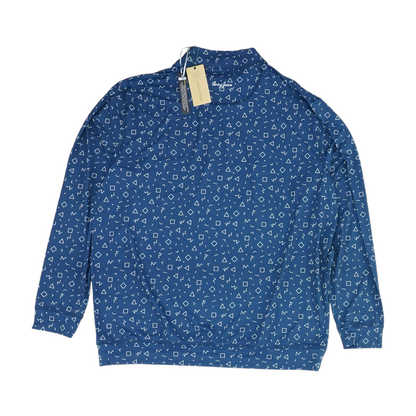 Navy Geometric 1/4 Zip Pullover