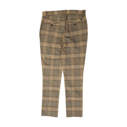 Brown Plaid Regular Pants