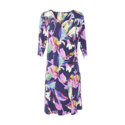 Navy Floral Midi Dress