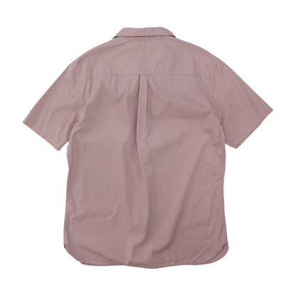 Pink Solid Short Sleeve Button Down