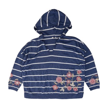 Blue Petite Striped Pullover Sweater