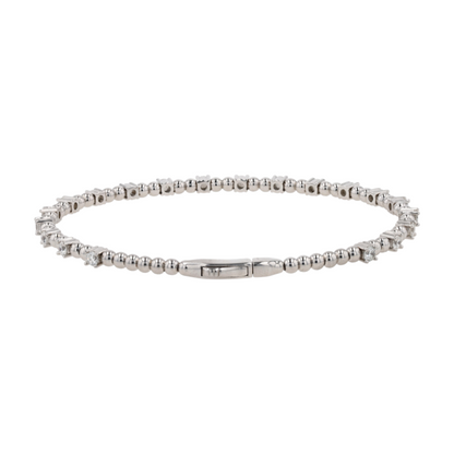2 ctw Sterling Silver Lab Grown Diamond Bangle Bracelet