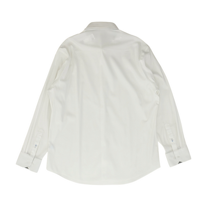 White Solid Long Sleeve Button Down