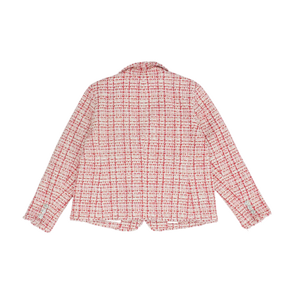 Red Petite Plaid Blazer