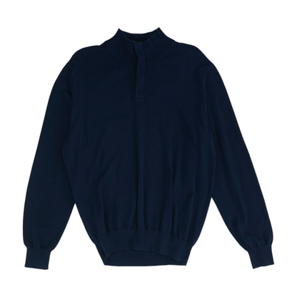 Navy Solid 1/4 Zip Sweater