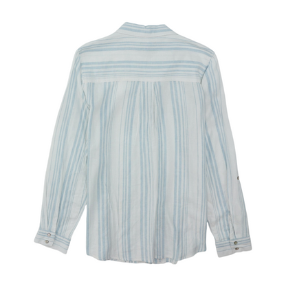 White Striped Long Sleeve Button Down