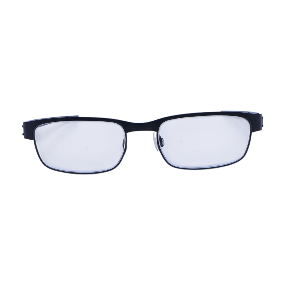 Black Metal Plate Browline Prescription Eyewear