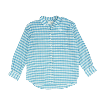 Blue Check Button Down