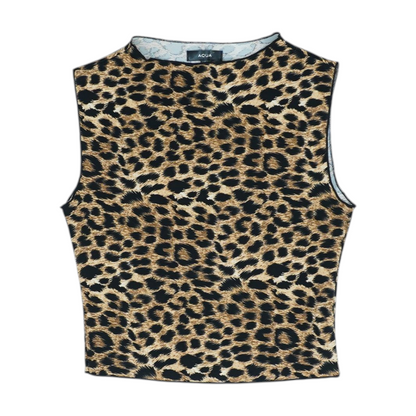 Brown Animal Print Blouse