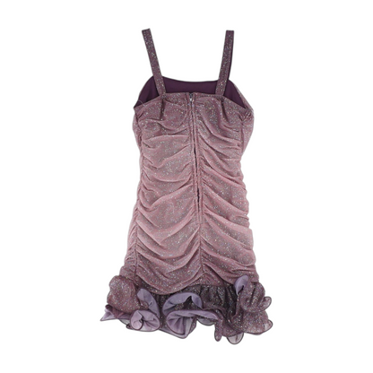 Mauve Color Block Formal Dress