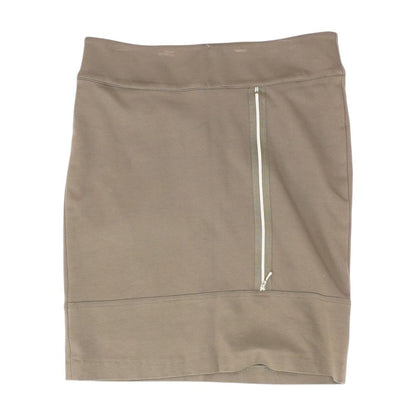 Gray Solid Midi Skirt