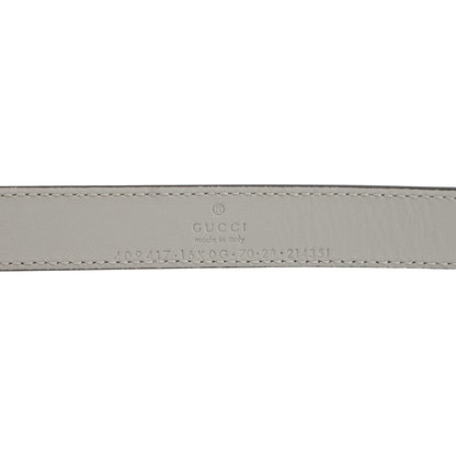 Silver GG Marmont Thin Leather Belt