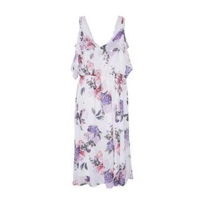 White Plus Floral Midi Dress