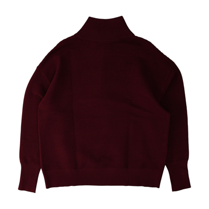 Burgundy Solid 1/4 Zip Sweater