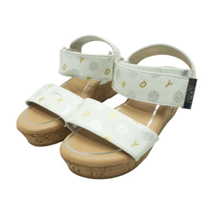 Open Toe Wedge White Sandals