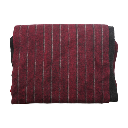 Red Striped 100% Cashmere Scarf