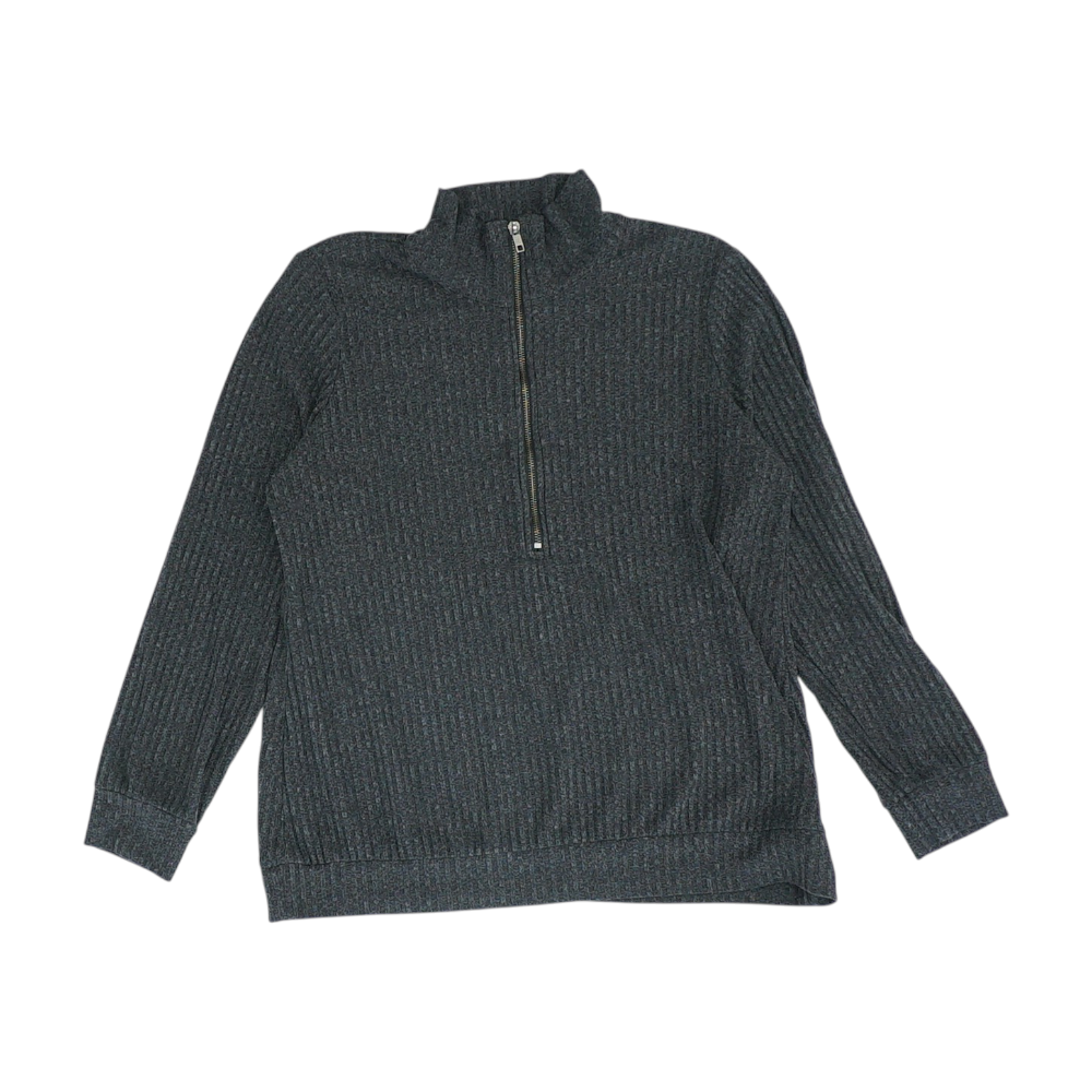 Gray Plus 1/4 Zip Sweater