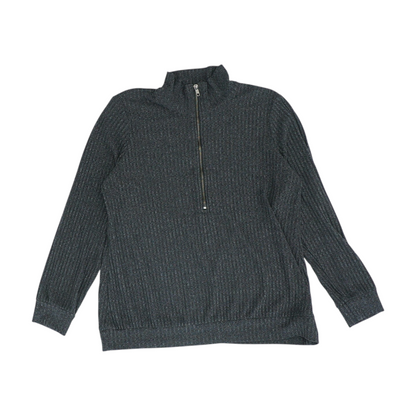 Gray Plus 1/4 Zip Sweater