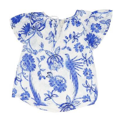 Blue Floral Blouse