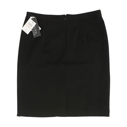 Black Solid Midi Skirt