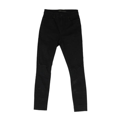 Black Solid Skinny Leg Jeans
