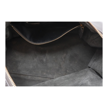 Gray Leather Classic Duffle