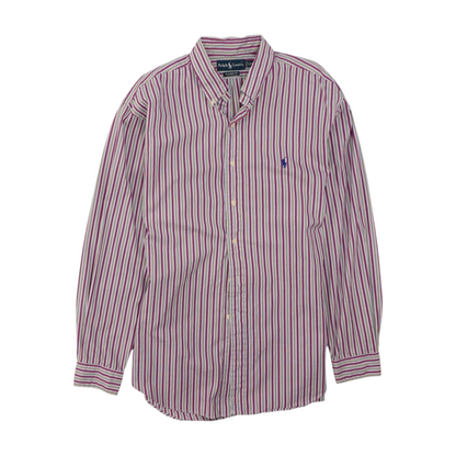 Magenta Striped Long Sleeve Button Down