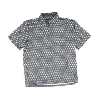 Charcoal Print Short Sleeve Polo
