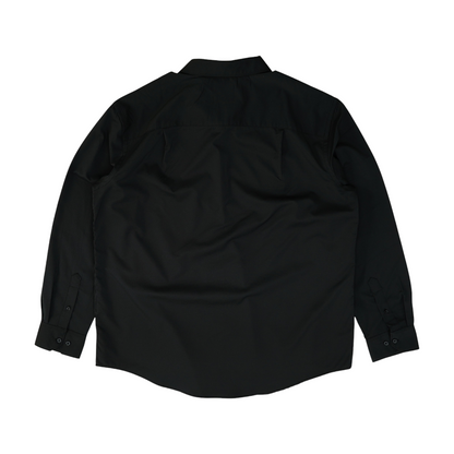 Black Solid Long Sleeve Button Down