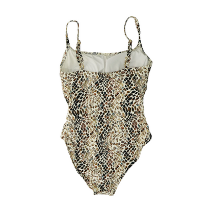 Beige Animal Print One-Piece