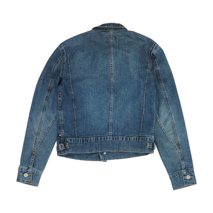 Blue Solid Denim Jacket
