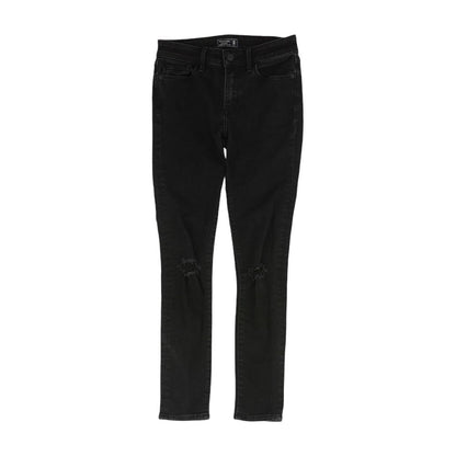Black Solid Skinny Leg Jeans