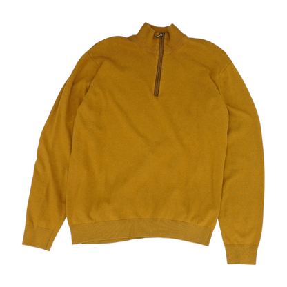 Mustard Solid 1/4 Zip Sweater