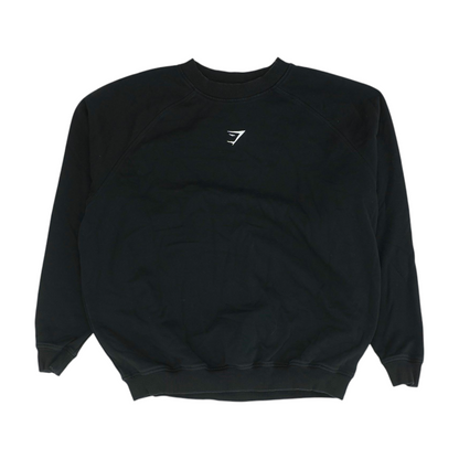 Black Solid Sweatshirt Pullover